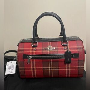Coach plaid Rowan satchel